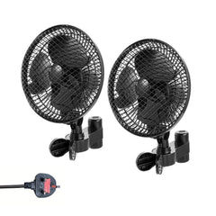 2pcs Greenhouse Fan Clamp-Type Fan Planting Tent Multi-Speed Automatic Swivel Fan, Plant Tent Clip-On Fan, Featuring a Newly Designed Long-Life EC Motor, Dual-Old Speed Adjustable Fan, 90° Rotation, 22Cm Diameter