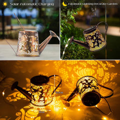 Bee Garden Ornaments Outdoor Birthday Gifts for Women, Solar Watering Can with Cascading Lights，Bee Solar Lights Unique Birthday Presents for Mum, Nan, Wife, Sister