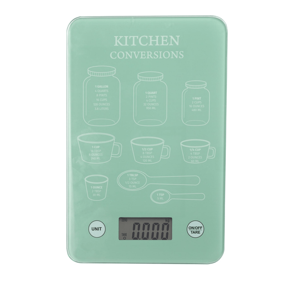 Envenzo Kitchen Scales With LCD Display Tempered Glass Battery Operated with Easy Measurements Conversion Scales for Cooking and Meal Prep, Electronic Digital Scales