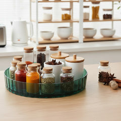 Non-Slip Rotating Storage Rack 1 Pack, Lazy Susan Organizer for Kitchen Spice Rack and Cosmetic Storage, Multi-functional Design for Cupboard Bedroom Bathroom Living Room Use, Complete Worktop Organizer Solution