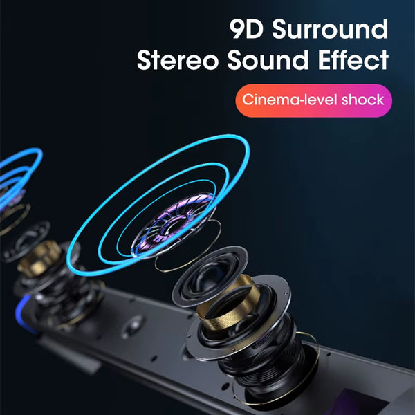 4D Computer Speaker Bar Stereo Sound Subwoofer Bluetooth Speaker for Macbook Laptop Notebook PC Music Player Wired Loudspeaker