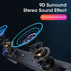 4D Computer Speaker Bar Stereo Sound Subwoofer Bluetooth Speaker for Macbook Laptop Notebook PC Music Player Wired Loudspeaker