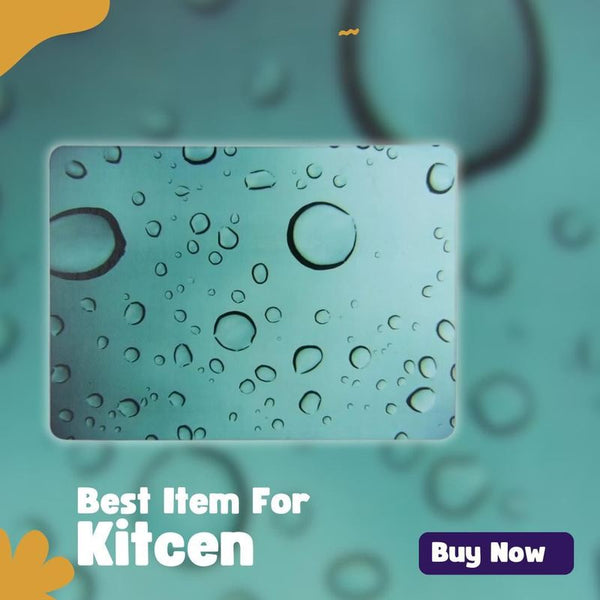 Water Droplets Glass Worktop Saver Protector Chopping Cutting Board - 28x38cm