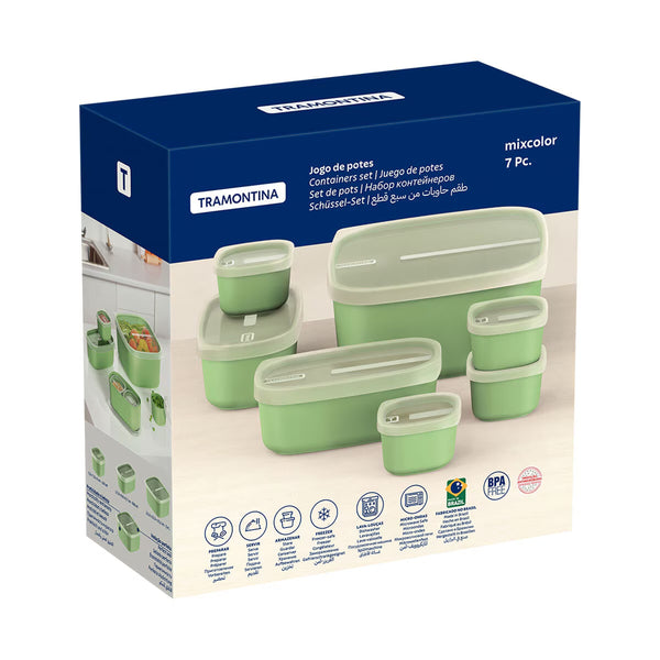 Tramontina Food Storage Set, 7 Piece - Green