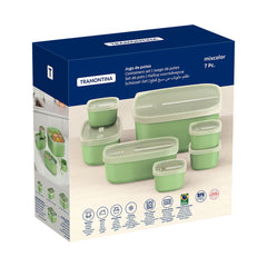 Tramontina Food Storage Set, 7 Piece - Green