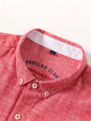 Linen Men'S Casual Shirt Long Sleeve Linen Solid Color Breathable Fashion Men'S Top Blouse Retro Open Front with Pockets
