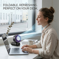 2-in-1 High-Speed Cooling Fan: Built-in Gel Ice Pack for summer, Perfect for Office, Travel & Outdoors