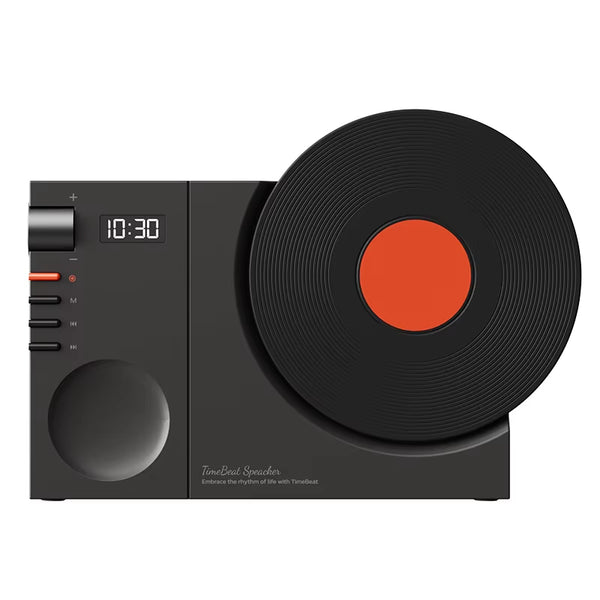 Time Vinyl Record Player Retro Bluetooth Stereo Speakers Small Wireless Clock High Quality Home CD Player
