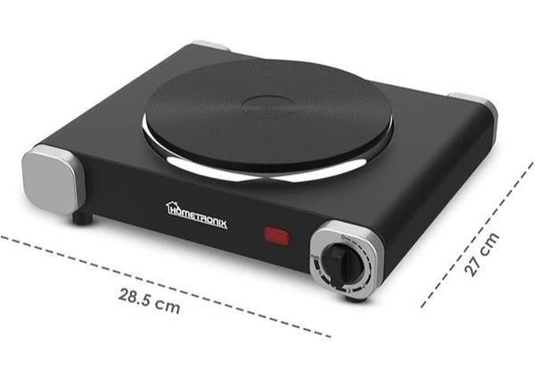 Portable Electric Hot Plate Single Hob, 1500W, Temperature Control, Ring Tabletop Stove for Cooking, Warming, Boiling, Frying – Ideal for Home & Caravan – Black