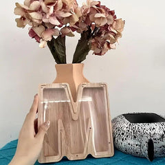 1 unique wooden letter jar - 26 creative A-Z letter storage containers, transparent design, birthday gift idea, home decoration, best friend gift, and functional holiday present.