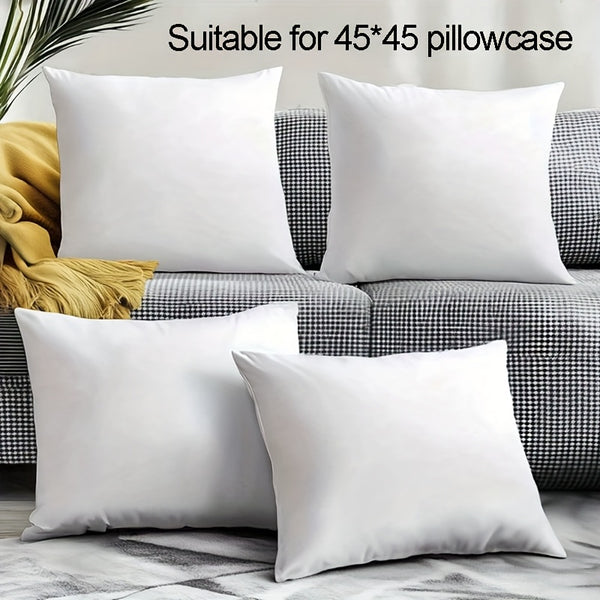 2/4/6 Pack Super Soft White Square Pillow Cores with Zip Closure - Fluffy Cushion Inserts 45x45cm (18x18in) for Sofa, Bed, Car & Home Decor - Decorative Sofa Cushions, Car Pads, Bed Fillers - All-Season Use, Hand Wash Only, Contemporary Style