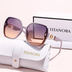 Luxury Golden Hinges | Unisex, Perfect for Casual Wear. Oversized Square Fashion Glasses - Stylish Cream PC Frame with Case and Cleaning Cloth.