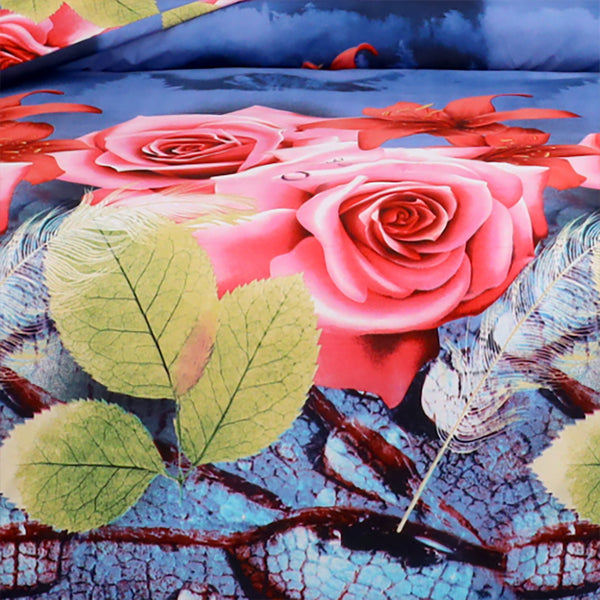 4pcs Printed Duvet Cover Set, Soft Comfortable Multi-design Printed Bedding Set, For Bedroom, Guest Room (1 Fitted sheet + 2 Pillowcases + Without Core) Trendy Design, Soft Fabric, Brushed Material, Lightweight
