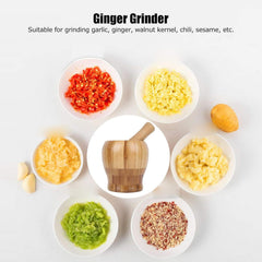 Kitchen Garlic Spice Wooden Mortar and Pestle, Healthy and Durable Kitchen Utensils, Multi-Functional for Home Chopping and Grinding