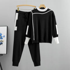 New Casual Checkered Sweater Set for Women - Trendy Style, Ideal for Spring, Autumn, And Winter