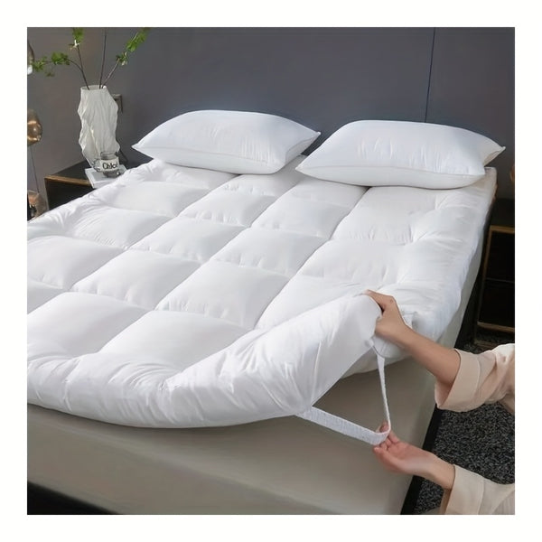 Super Soft 4Inch/ 10 Cm Deep Fill Mattress Topper Luxury Quilted Bed Pad With Elastic Corners Breathable, Durable, Machine Washable, Ideal For Single, Double, King Super King UK Bed Size
