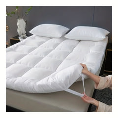 Super Soft 4Inch/ 10 Cm Deep Fill Mattress Topper Luxury Quilted Bed Pad With Elastic Corners Breathable, Durable, Machine Washable, Ideal For Single, Double, King Super King UK Bed Size