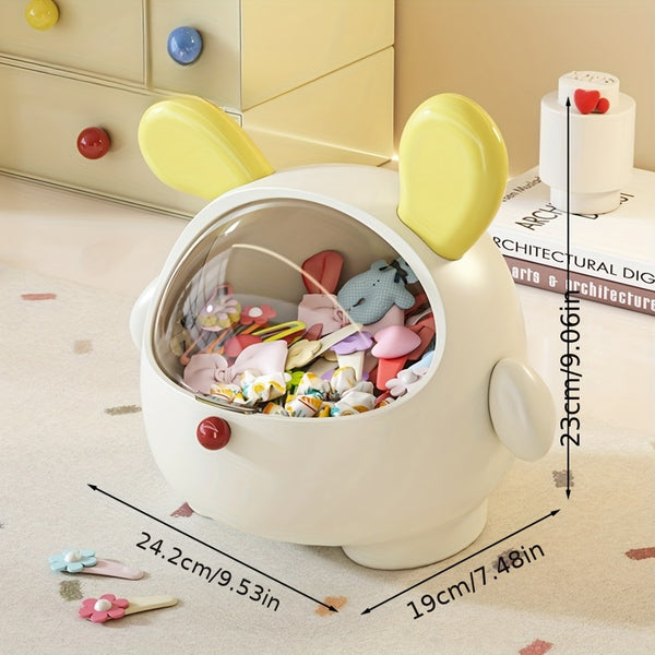 Cute Pink Poodle Dog Desktop Organizer Bin with Flip Lid