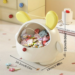 Cute Pink Poodle Dog Desktop Organizer Bin with Flip Lid