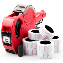 Price Tag Tagging Gun with 11k Labels Roll & Ink Machine Kit MX5500-EOS - with English Number £ $ € Currency Symbols - Retail Shop Labeller - Durable ABS Material