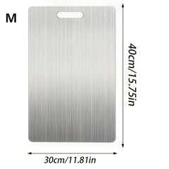 Three Durable Stainless Steel Plates That Are Easy to Care For, Ideal for Slicing Fruits, Vegetables, Meat, And Bread. They Come with Safe Cutting Boards And Are Easy to Clean, Making Them Versatile Kitchen Tools for Meal Preparation