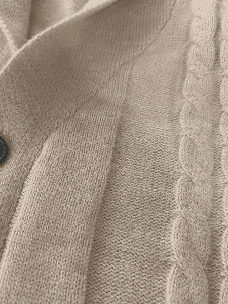 Men's Casual Sport Knit Cardigan, Fashion Knit Cardigan Jacket | Long Sleeve Thickened for Autumn and Winter, Warm, Featuring Cable Knit Craftsmanship, Casual Style Sweater with Button Closure, Regular Fit Long Sleeve Casual Style for Autumn and