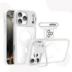 Phone Case: Magnetic Foldable Invisible Bracket Phone Case with Lens Protection Film for iPhone 17 16 15 14 13 12 11 Pro Max 17Air Wireless Charging Cover Fall Resistant Protective Case