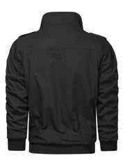 Men's autumn and winter outerwear jacket with warm and thick velvet, windproof and warm, casual multi pocket jacket for winter
