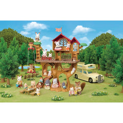 Sylvanian Families Adventure Tree House Gift Set Camping Edition & 3 Family Bundle Sets (3+ Years)