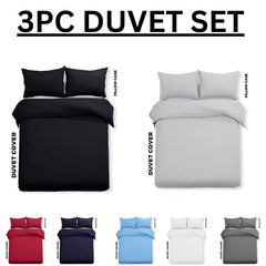 Divine Textiles-Plain Duvet Cover Bedding Set with Pillowcases – Soft & Smooth Everyday Bed Linen – Easy Care Comfortable Quilt Cover – Single Double King Super King Sizes Bedroom Set