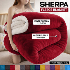1pc Luxurious Double-Sided Sherpa Throw Blanket – Soft, Warm & Cozy Contemporary Blanket, Machine Washable, Perfect for Couch, Bed, Office & Travel, Ideal Gift