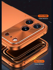 Phone Case: Magnetic Metal Phone Case for iPhone 17 Pro Max 2-in-1 Design Aluminum Alloy Frame Backplate Ultra Thin Protective Cover Comes