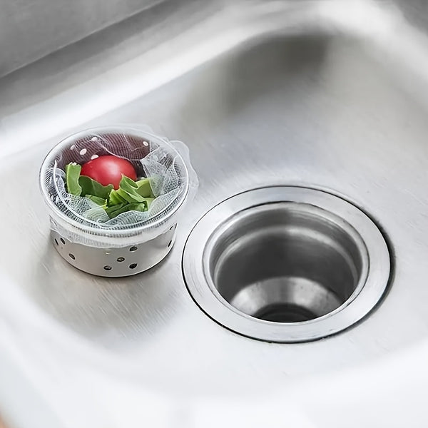 200pcs Kitchen Sink Strainer Bags, Disposable Anti-Clog Elastic Mesh Fits Most Drain Filters