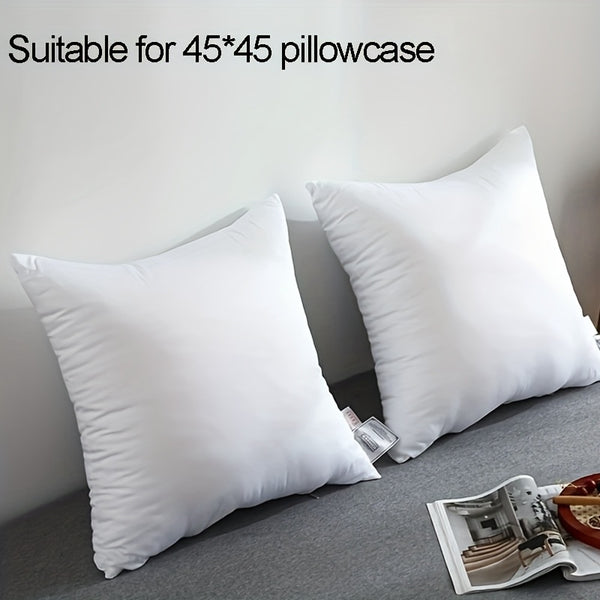2/4/6 Pack Super Soft White Square Pillow Cores with Zip Closure - Fluffy Cushion Inserts 45x45cm (18x18in) for Sofa, Bed, Car & Home Decor - Decorative Sofa Cushions, Car Pads, Bed Fillers - All-Season Use, Hand Wash Only, Contemporary Style