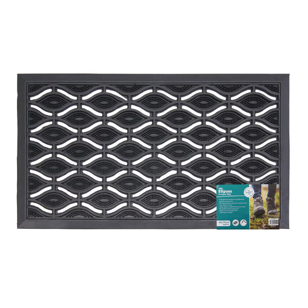 JVL Elipses Eyes Rubber Door Mat, 40 X 70 Cm - 2 Pack