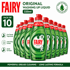 Fairy Original Washing Up Liquid 320ml – Powerful Grease Removal, Long Lasting Dish Soap £1.29 Priced mark