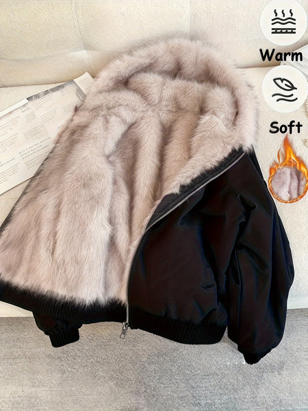 Autumn and Winter Women's Furry Jacket Coat
