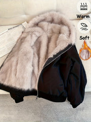 Autumn and Winter Women's Furry Jacket Coat