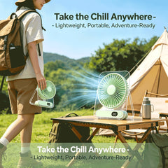 USB Desktop Fan, Portable Small Table Fan with 5 Speeds, 180° Foldable Rotation, Digital Battery Display, Ultra Quiet Strong Airflow, Cooling Fan for Bedroom Office Travel, For Outdoor Camping Travel