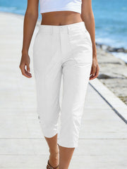 Women'S High-Waisted Straight-Leg Cropped Casual Pants | Side-Pocket Design, Breathable Drape Fabric, Office & Commute Pants | 2026 Summer New Arrival Women'S Casual Pants, Summer Women'S Clothing, Women'S, Affordable