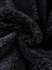 Winter Plush Jacket Thick Warm Jacket Hooded Jacket Casual Outdoor Jacket Solid Color Zipper with Plush Thickening