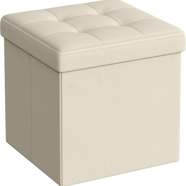 Storage Stool Padded Foldable Bench, Chest with Lid, 40L Capacity, Holds Up to 300kg, for Bedroom, Hallway, Living Room