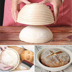 13x6cm Round Rattan Bread Proofing Basket with Cloth Liner, Kitchen Baker'S Tool, Perfect for Home Baking Enthusiasts, Baking Supplies