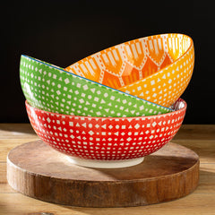 Signature Housewares Stoneware Serving Bowls, 3 Piece