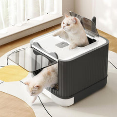 Cat Litter Box, Plastic Pet Toilet, Removable Litter Box, Large Cat Litter Box Hooded Litter Tray Drawer, UV Sterilization and Deodorization, Provide Your Cat with A Comfortable Place