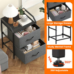 2 Drawers Bedside Table, Small Nightstand For Bedroom, Chest Of Drawers Bedroom, Storage Drawers For Living Room, Hallway