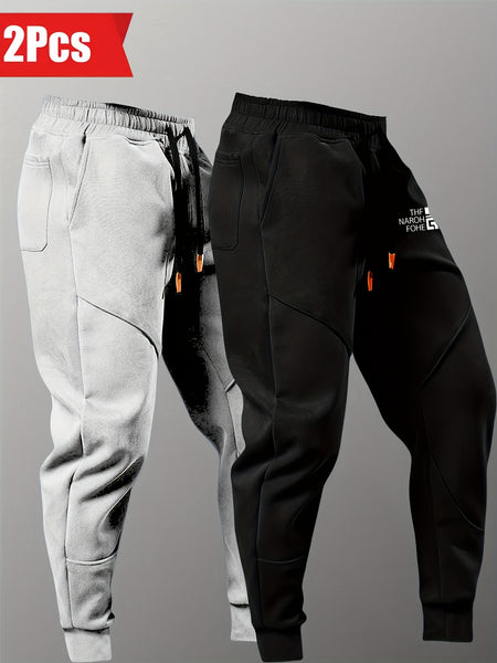 Two-Piece Set Autumn/Winter -Lined Thickened Men's Casual Sports Long Pants Outdoor Hiking Fitness Joggers American Training Basketball Sweatpants