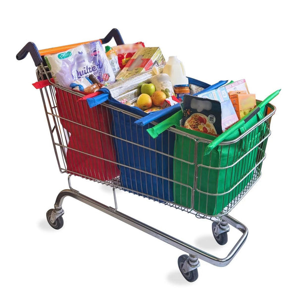 Trolley Bags - Original Cool Series - Reusable Shopping Bags - Pack of 3 Original Vibe Shopping Bags with Cool Bag, Replace Carrier Bags, Heavy Duty Reusable Non-woven Polypropylene Bags & Organiser for Grocery Food Shopping, Washable, Convenient Speeds u