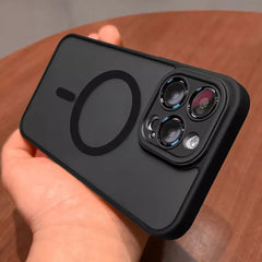 Phone case: Luxury Matte Armor for Magnetic Wireless Charging Case for iPhone 11 12 13 14 15 16 Pro Max Plus Shockproof Hard Cover