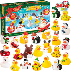 JOYIN 2025 Advent Calendar 24 Days Christmas Countdown with 24 Rubber Ducks for Boys, Girls, Kidss and Toddler, Christmas Party Favor Gifts